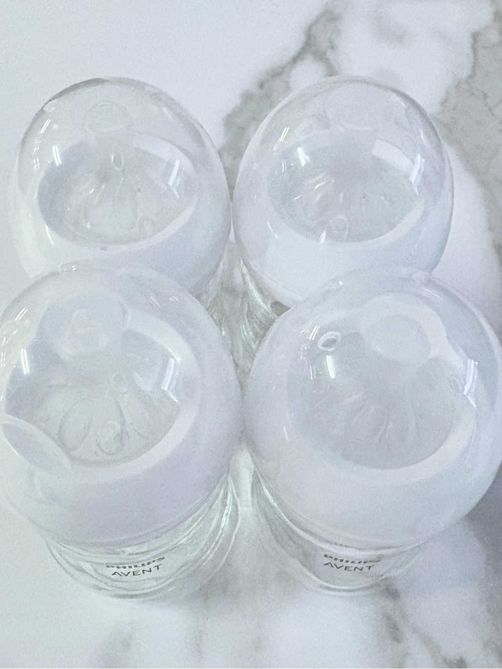 White Baby Bottle - Clear Glass Feeding Bottles (4 pack) 4 oz. Bottles - Picture 2 of 3
